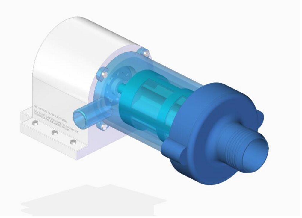 Final CAD render of the Oyster filter in its housing